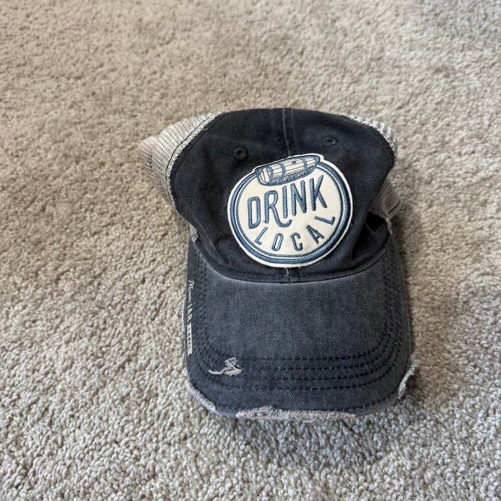 Headmost Brand Drink Local Mason Jar Label Distressed Baseball Cap Hat Snapback